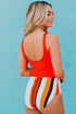 Square Neck Sleeveless Print Tankini Set